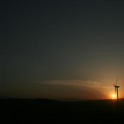 Windmill with sunset