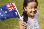 Australia Day flag and child